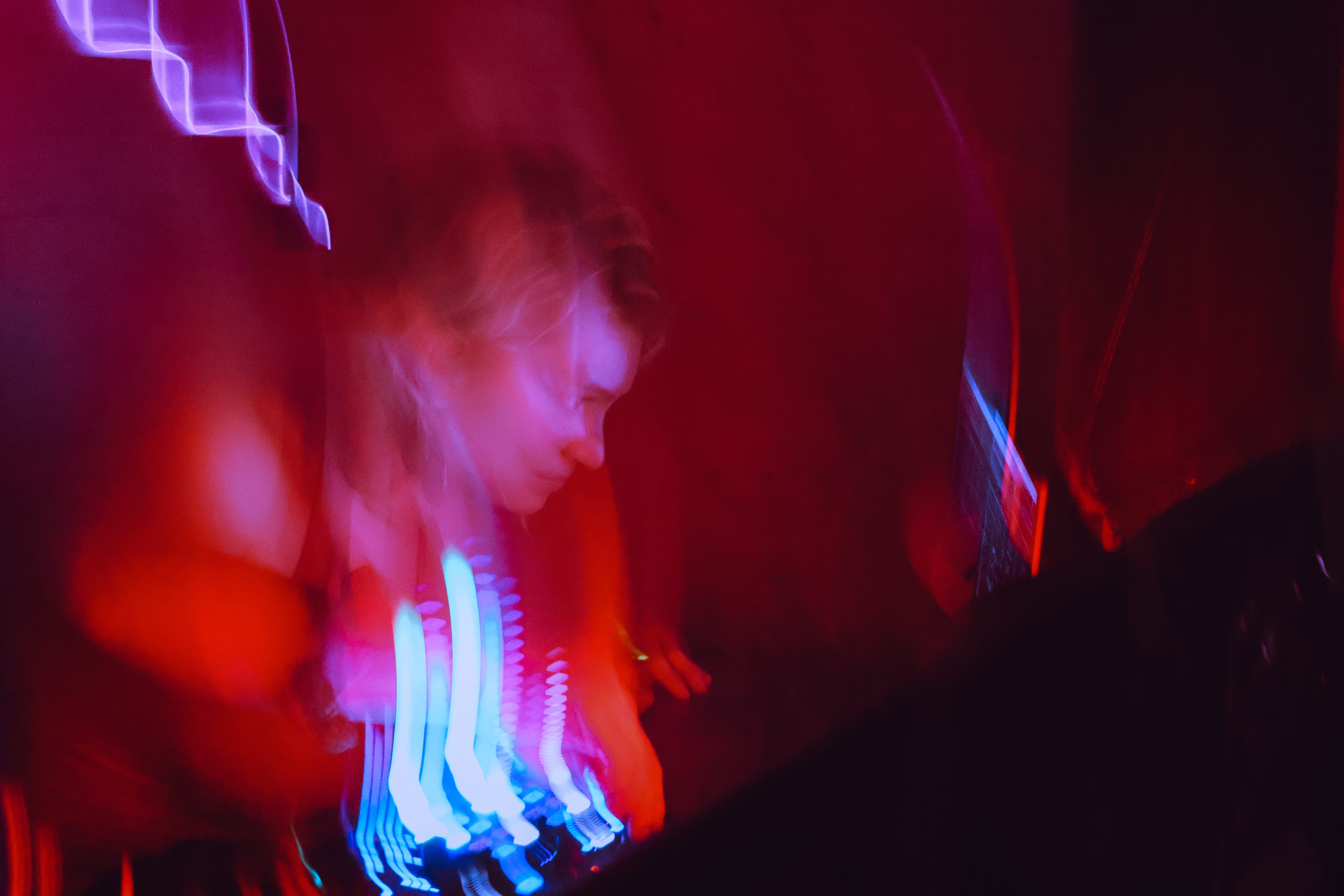 Neon glow on face